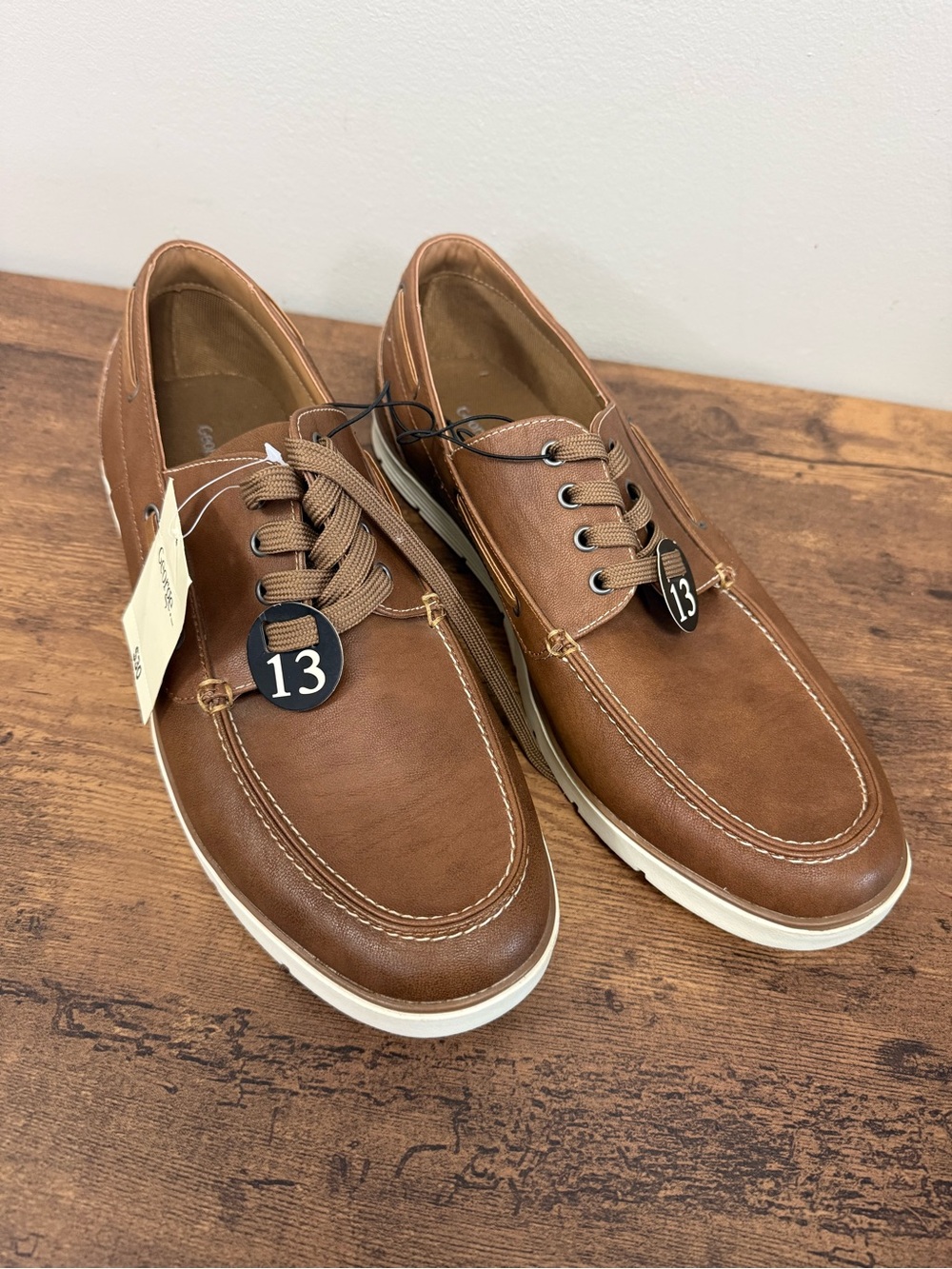 NWT Men's Brown Casual Boat Shoes - George Size 13